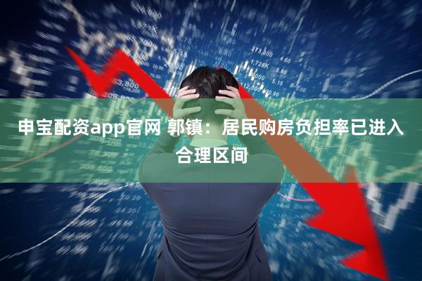 申宝配资app官网 郭镇：居民购房负担率已进入合理区间